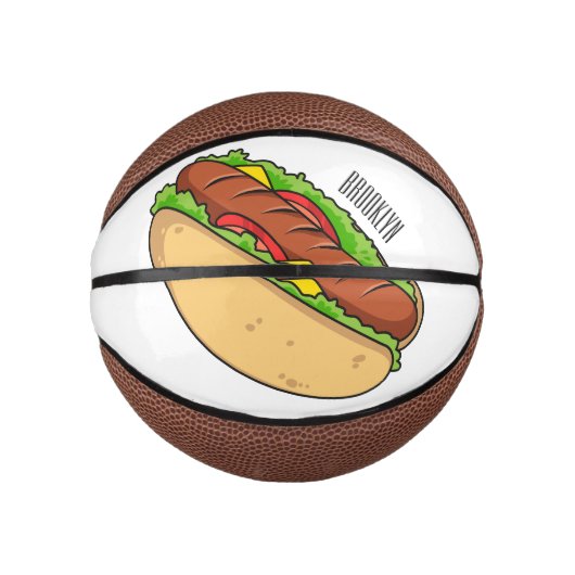 Afbeelding van hotdog cartoon basketbal (Voorkant)