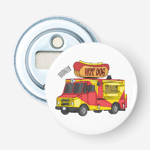 Afbeelding van hotdog-cartoon button flesopener