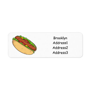 Afbeelding van hotdog cartoon etiket
