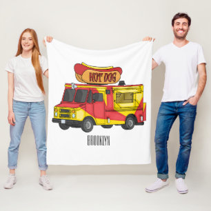 Afbeelding van hotdog-cartoon fleece deken