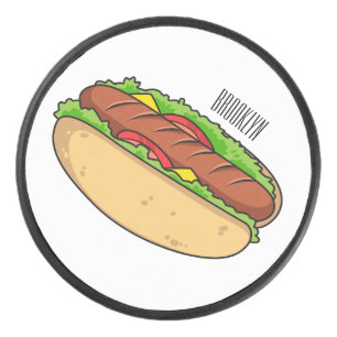 Afbeelding van hotdog cartoon hockey puck
