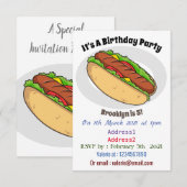 Afbeelding van hotdog cartoon kaart (Voorkant / Achterkant)