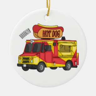Afbeelding van hotdog-cartoon keramisch ornament