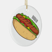 Afbeelding van hotdog cartoon keramisch ornament (Rechts)