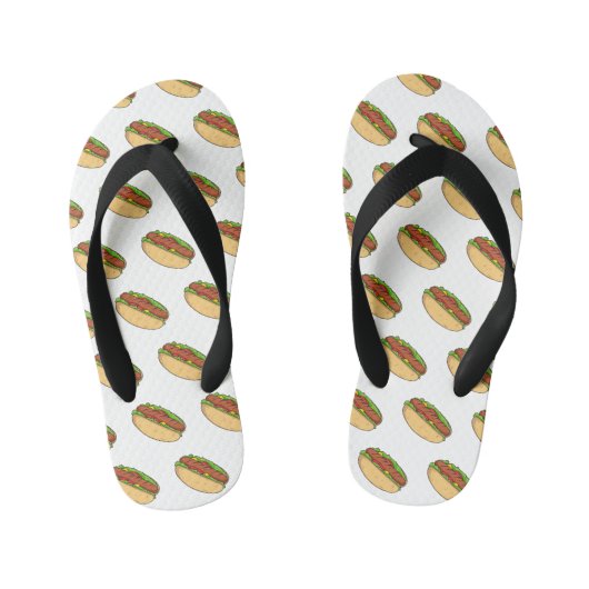 Afbeelding van hotdog cartoon kinder teenslippers (Voetbed)
