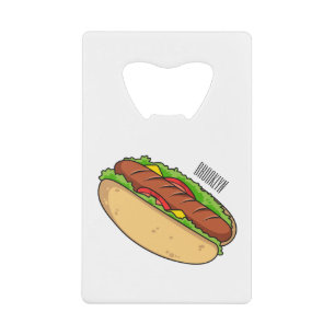 Afbeelding van hotdog cartoon kredietkaart flessenopener