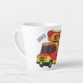 Afbeelding van hotdog-cartoon latte mok (Linkerhoek)