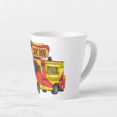 Afbeelding van hotdog-cartoon latte mok (Rechterhoek)
