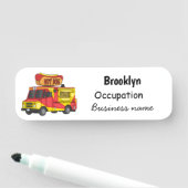 Afbeelding van hotdog-cartoon naamplaatje (In situ)