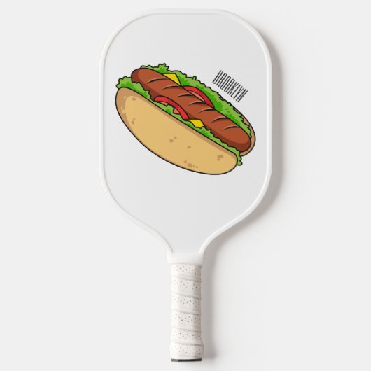 Afbeelding van hotdog cartoon pickleball paddle (Voorkant)