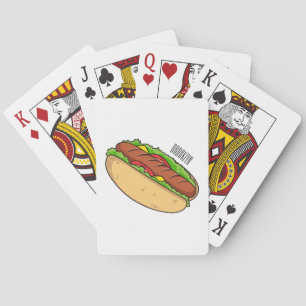 Afbeelding van hotdog cartoon pokerkaarten