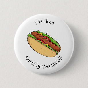 Afbeelding van hotdog cartoon ronde button 5,7 cm