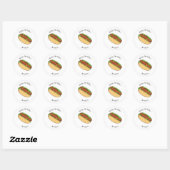 Afbeelding van hotdog cartoon ronde sticker (Vel)