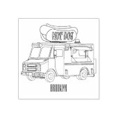 Afbeelding van hotdog-cartoon 	rubberstempel (Afrduk)