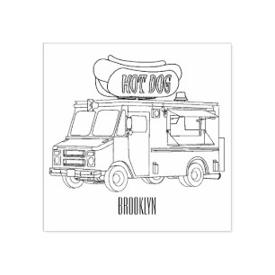 Afbeelding van hotdog-cartoon 	rubberstempel