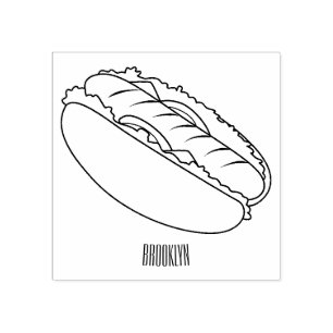 Afbeelding van hotdog cartoon 	rubberstempel