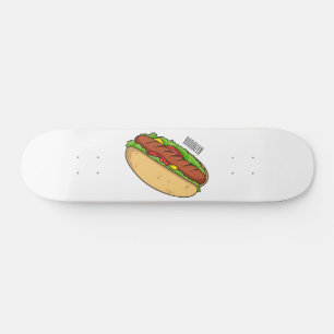 Afbeelding van hotdog cartoon skateboard