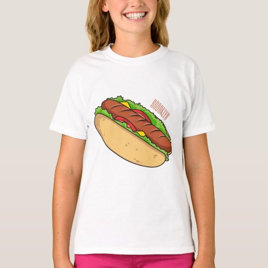 Afbeelding van hotdog cartoon t-shirt (Voorkant)