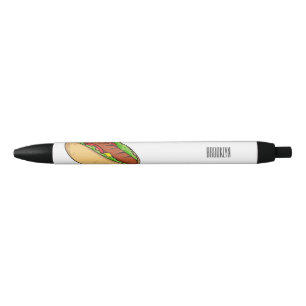 Afbeelding van hotdog cartoon zwarte inkt pen