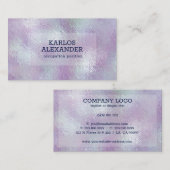 Afbeelding van Iridescent glazen zilver en roze ac Visitekaartje (Voorkant / Achterkant)
