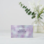 Afbeelding van Iridescent glazen zilver en roze ac Visitekaartje (Staand voorkant)