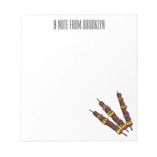 Afbeelding van Kebab of kabob-cartoon Notitieblok