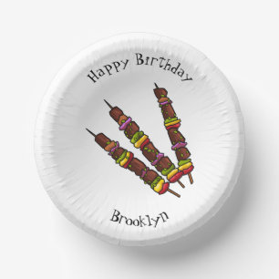 Afbeelding van Kebab of kabob-cartoon Papieren Kommen