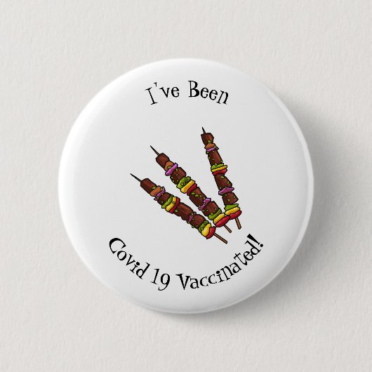 Afbeelding van Kebab of kabob-cartoon Ronde Button 5,7 Cm (Voorkant)