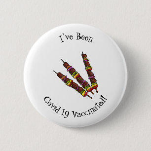 Afbeelding van Kebab of kabob-cartoon Ronde Button 5,7 Cm