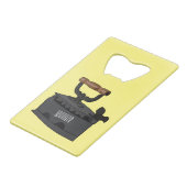 Afbeelding van koolijzerhoudende cartoon kredietkaart flessenopener (Voorkant Gekanteld)