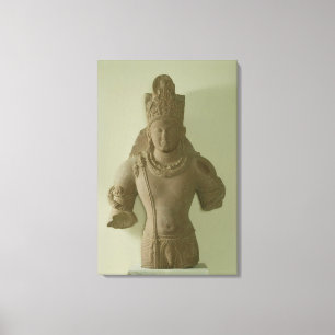 Afbeelding van Lord Vishnu, Mathura (rode zandstee Canvas Afdruk