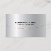 Afbeelding van Metallic Faux Silver RVS look Visitekaartje (Voorkant)