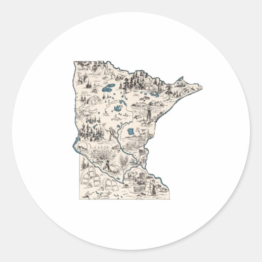  Afbeelding van Minnesota Ronde Sticker (Voorkant)