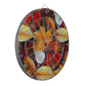 Afbeelding van olievloeistof met mapelbladeren in  dartbord (Voorkant Links)