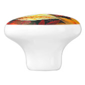 Afbeelding van olievloeistof met mapelbladeren in keramische knop (Zijkant)