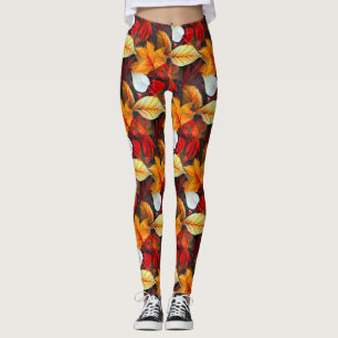 Afbeelding van olievloeistof met mapelbladeren in  leggings