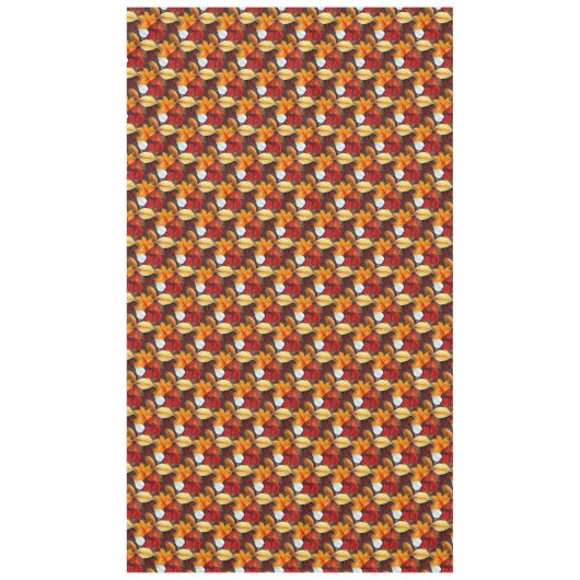 Afbeelding van olievloeistof met mapelbladeren in tafelkleed (Voorkant)