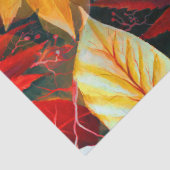 Afbeelding van olievloeistof met mapelbladeren in  tissuepapier (Detail)