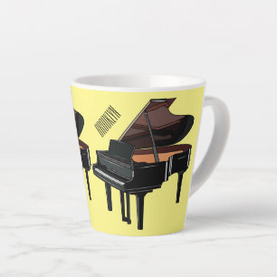 Afbeelding van Piano-cartoon Latte Mok