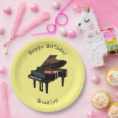 Afbeelding van Piano-cartoon Papieren Bordje (Feest)