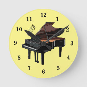 Afbeelding van Piano-cartoon Ronde Klok