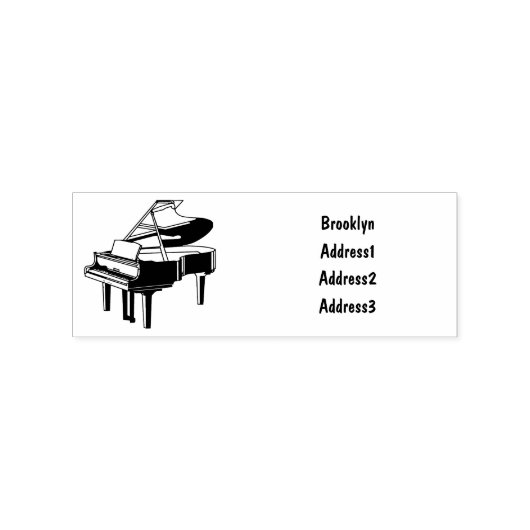 Afbeelding van Piano-cartoon Rubberstempel (Afrduk)
