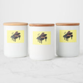 Afbeelding van Piano-cartoon Voedselcontainer Etiket (Flessen)