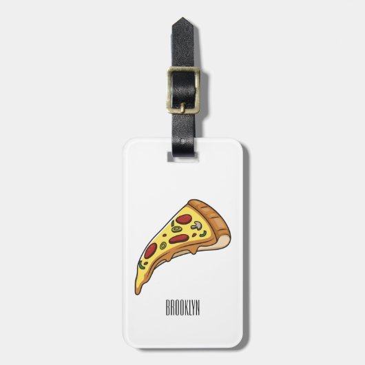 Afbeelding van Pizza cartoon Bagagelabel (Voorkant verticaal)