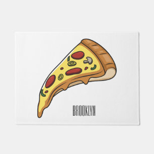 Afbeelding van Pizza cartoon Deurmat