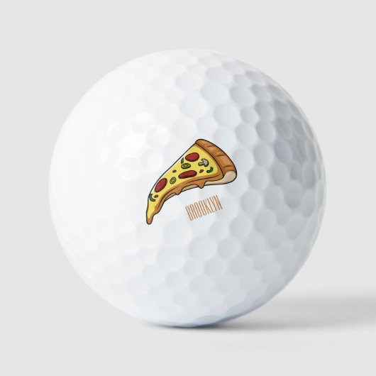 Afbeelding van Pizza cartoon Golfballen (Voorkant)