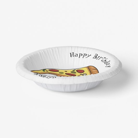 Afbeelding van Pizza cartoon Papieren Kommen (Gebogen)