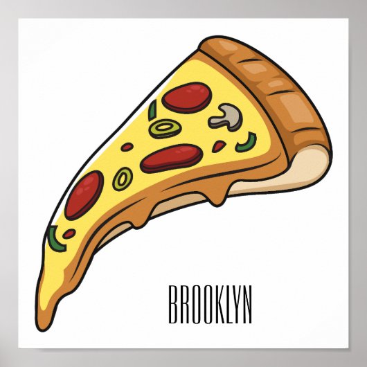 Afbeelding van Pizza cartoon Poster (Voorkant)