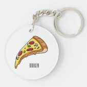 Afbeelding van Pizza cartoon Sleutelhanger (Achterkant)