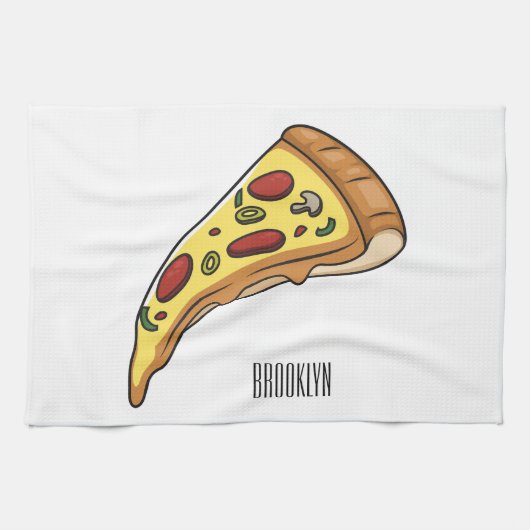 Afbeelding van Pizza cartoon Theedoek (Horizontaal)